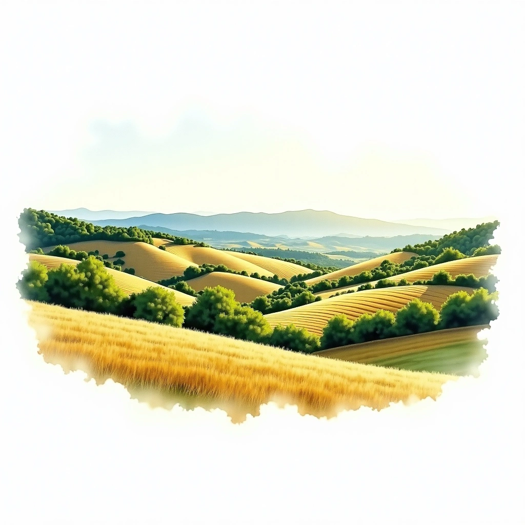 Northern Rhône wine region — watercolor illustration