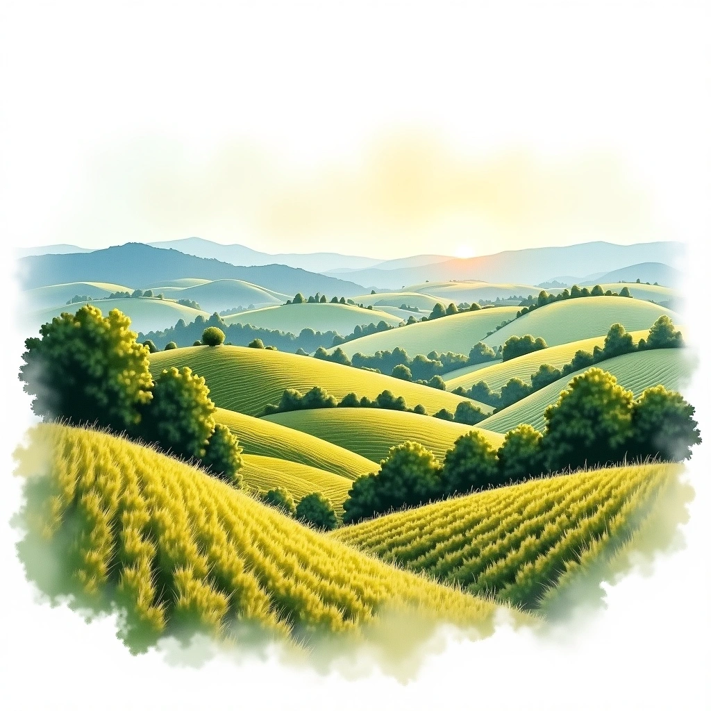 Novorossiysk (Новороссийск) wine region — watercolor illustration