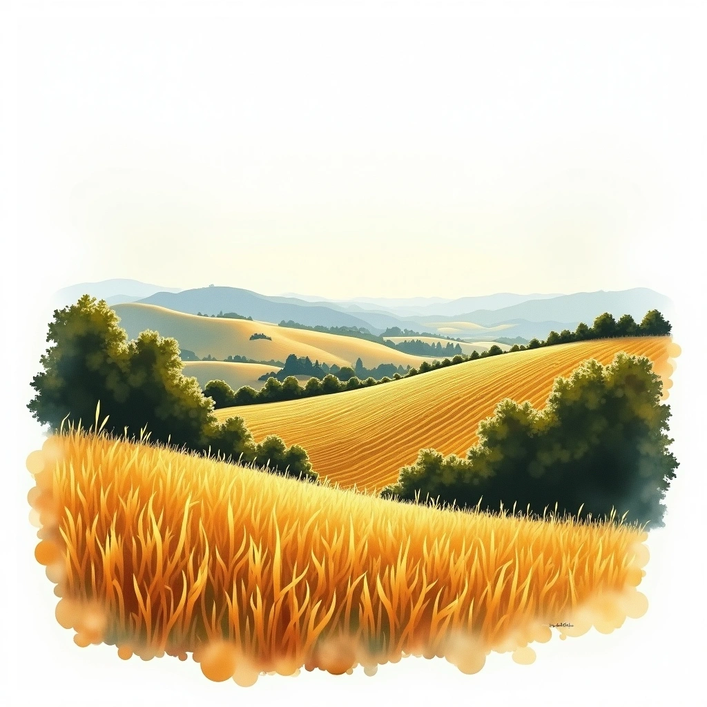 Orange wine region — watercolor illustration
