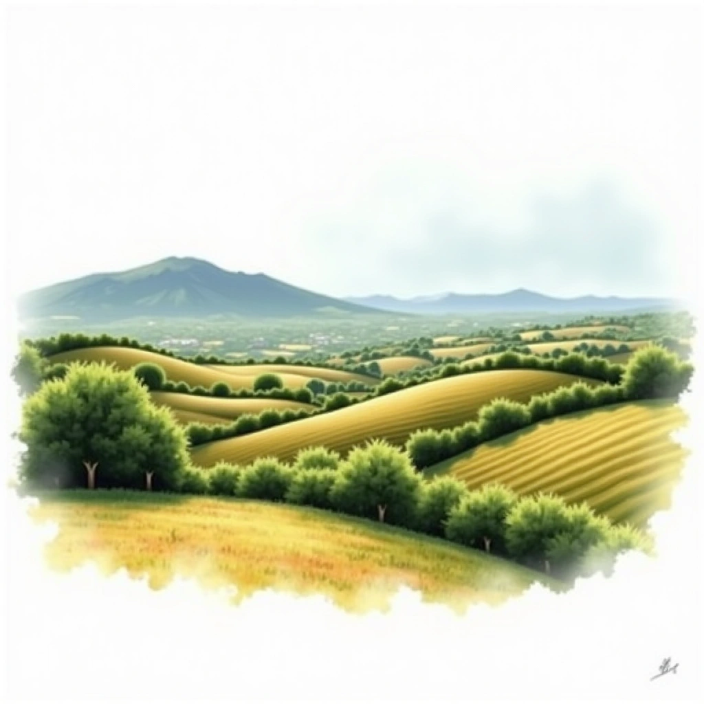 Paarl wine region — watercolor illustration