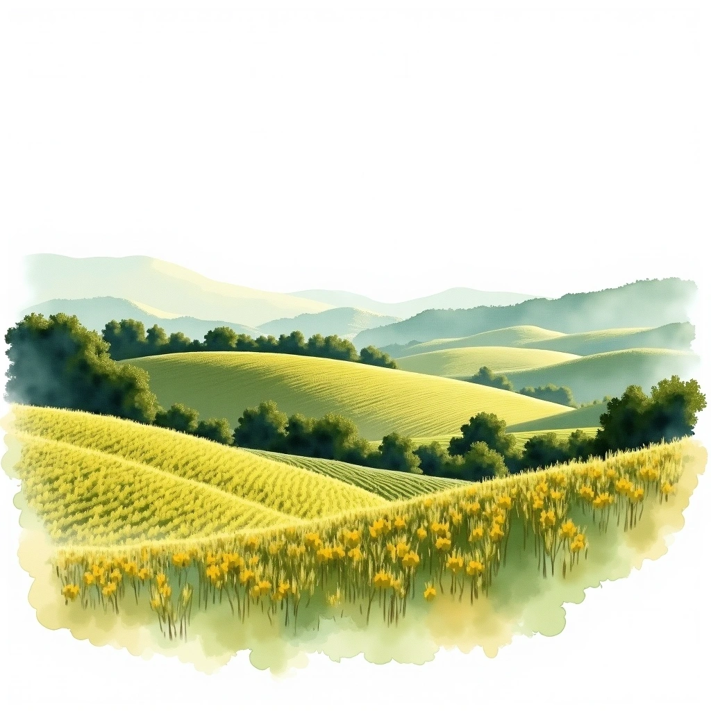 Palmela wine region — watercolor illustration