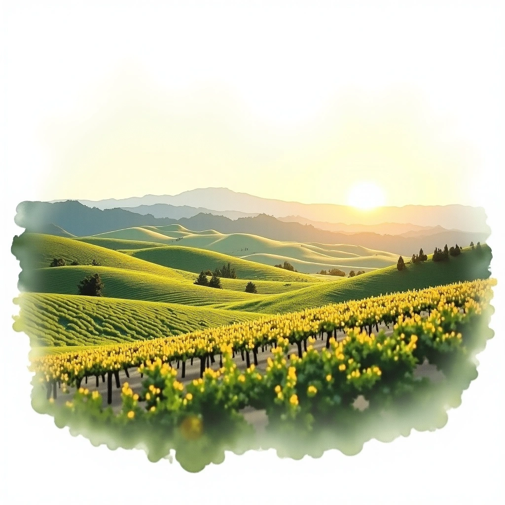 Пасо-Роблес wine region — watercolor illustration