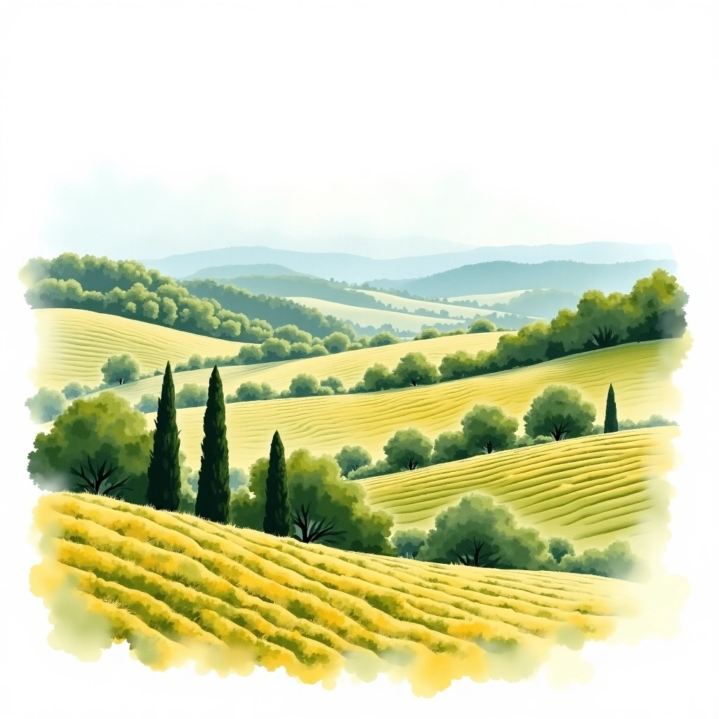 Pessac-Léognan wine region — watercolor illustration