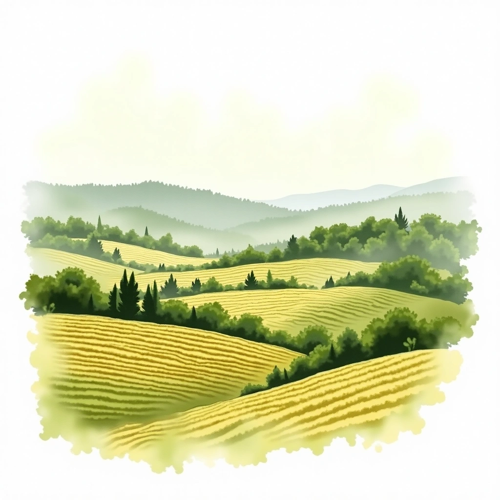 Petit Chablis wine region — watercolor illustration
