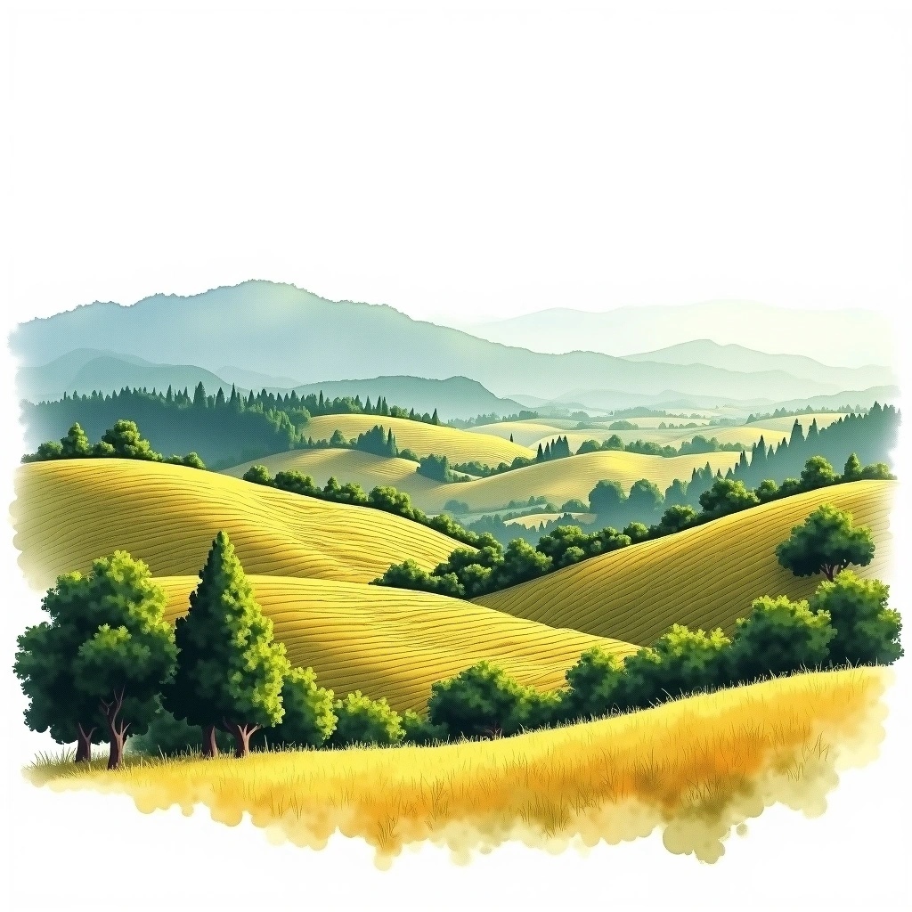 Planalto Catarinense wine region — watercolor illustration