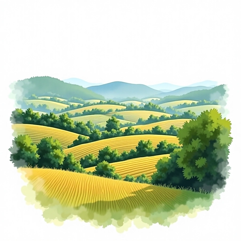Podravje wine region — watercolor illustration
