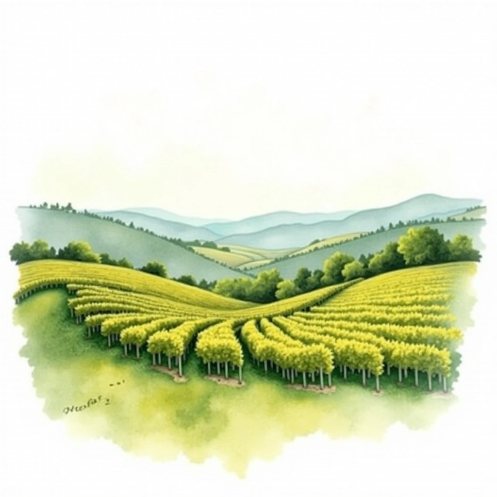 Prosecco wine region — watercolor illustration