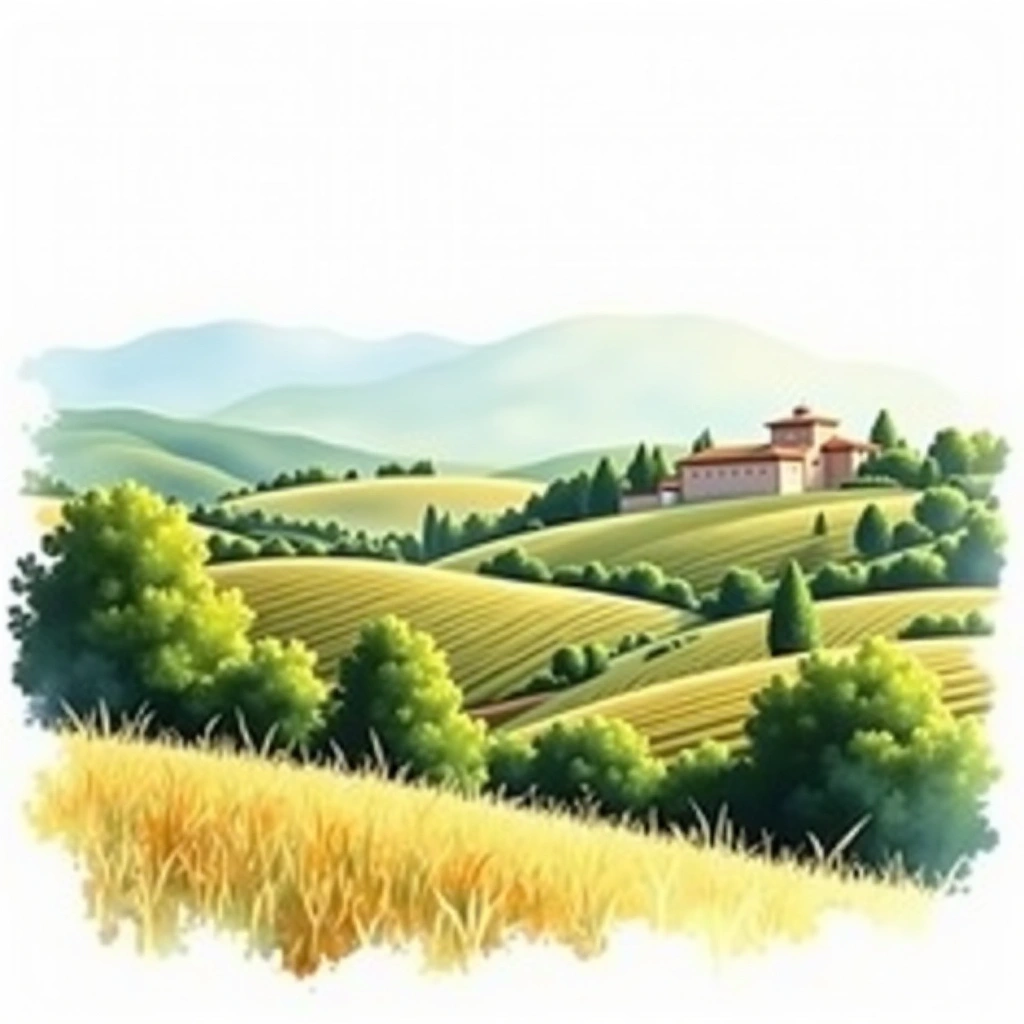 Provincia di Pavia wine region — watercolor illustration