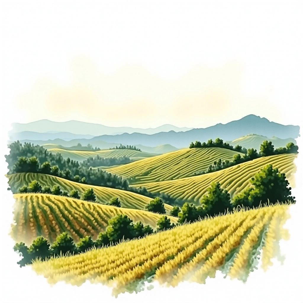 Querétaro wine region — watercolor illustration