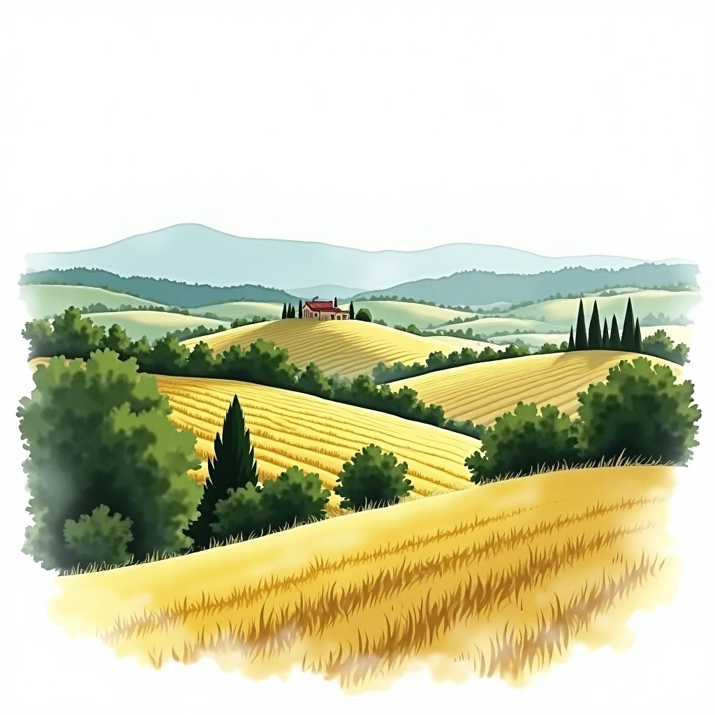 Reggiano wine region — watercolor illustration