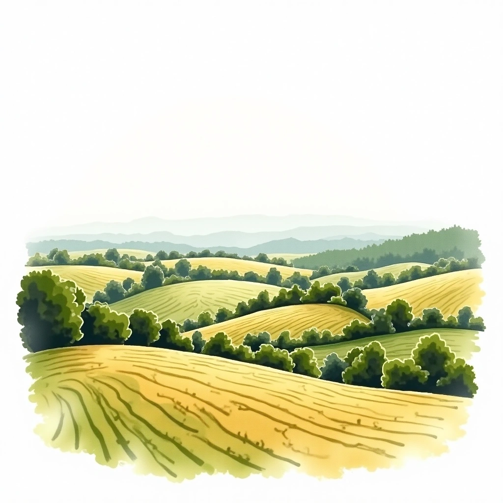 Rheinhessen wine region — watercolor illustration