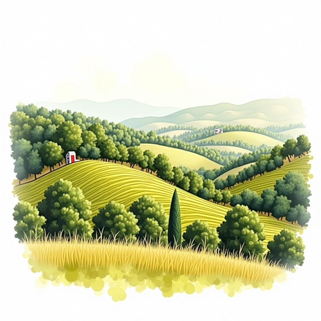 Ribeiro wine region — watercolor illustration