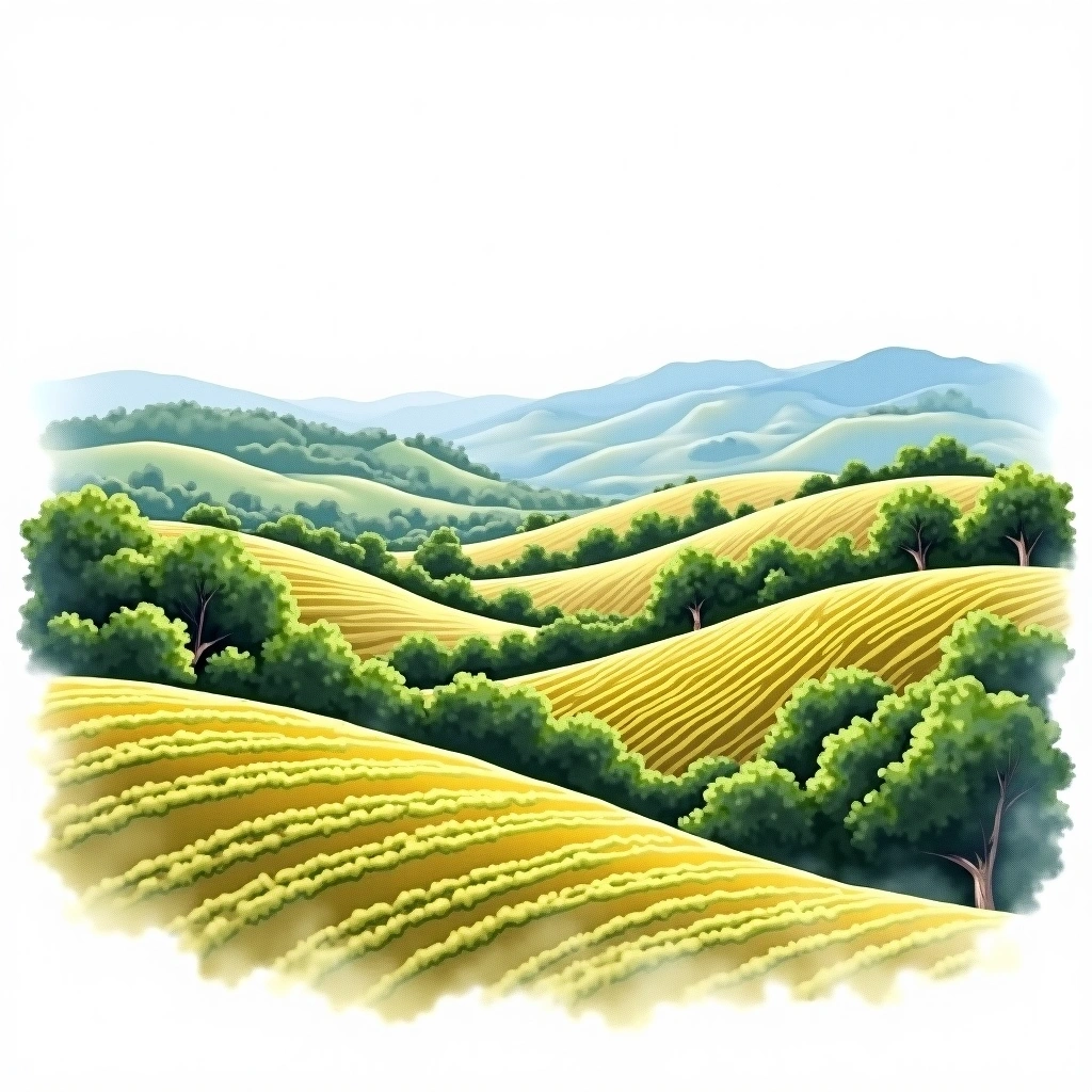 Rio Grande do Sul wine region — watercolor illustration