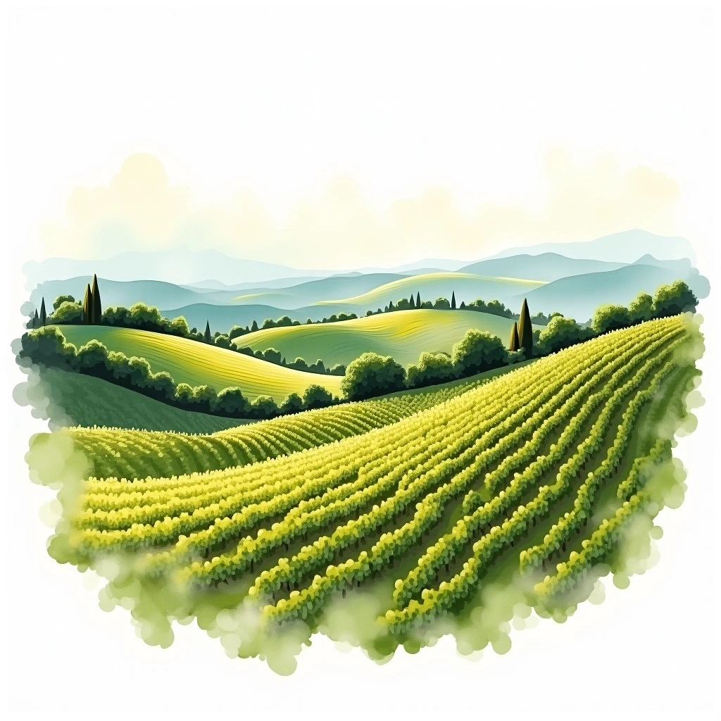 Romagna wine region — watercolor illustration
