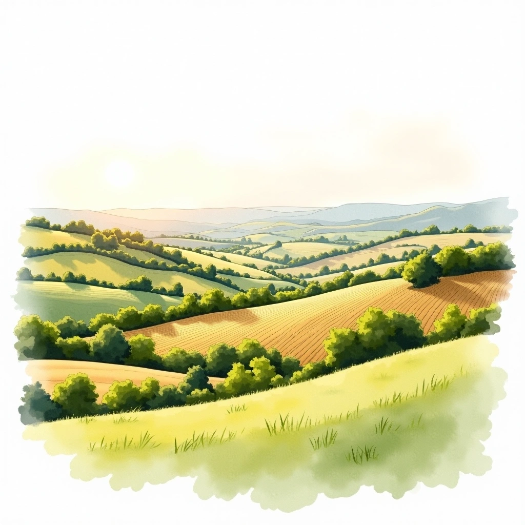 Rosé d'Anjou wine region — watercolor illustration
