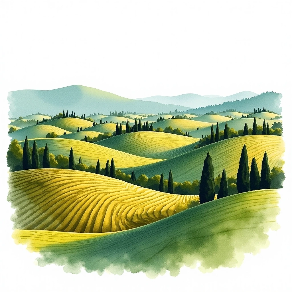 Rosso Veronese wine region — watercolor illustration