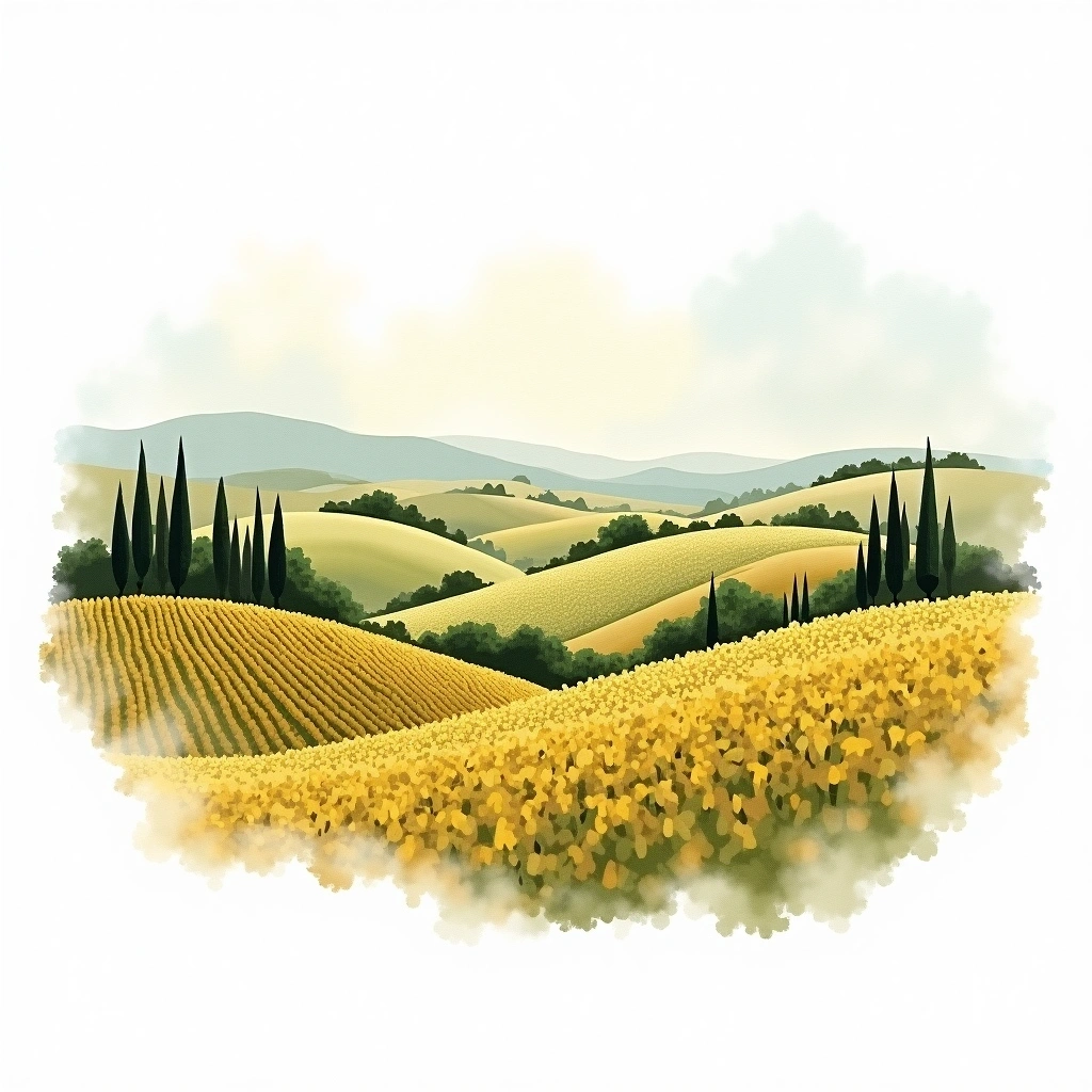 Rueda wine region — watercolor illustration