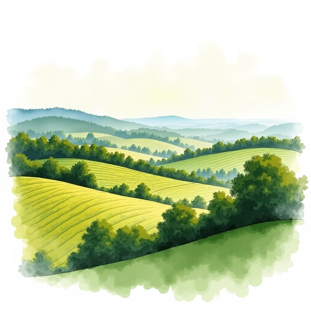 Saale-Unstrut wine region — watercolor illustration