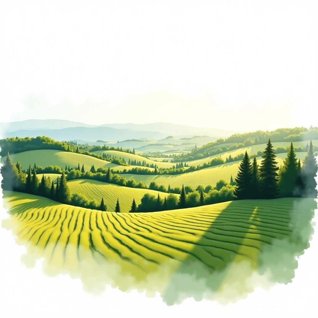 Sachsen wine region — watercolor illustration