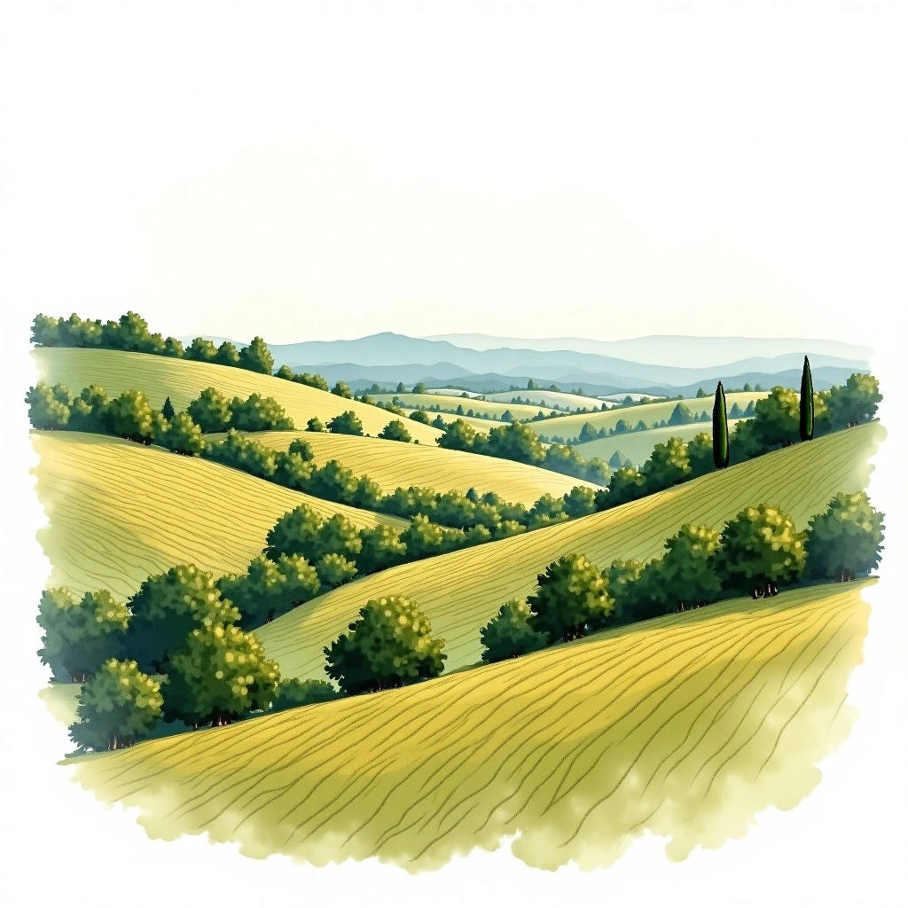 Saint-Estèphe wine region — watercolor illustration
