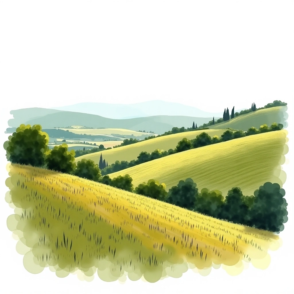 Saint-Julien wine region — watercolor illustration