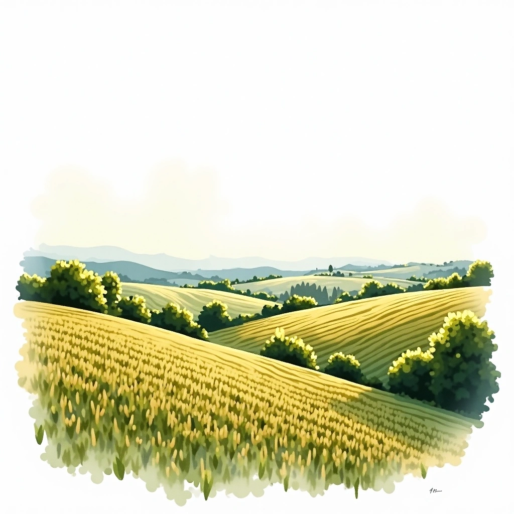 Saint-Romain wine region — watercolor illustration