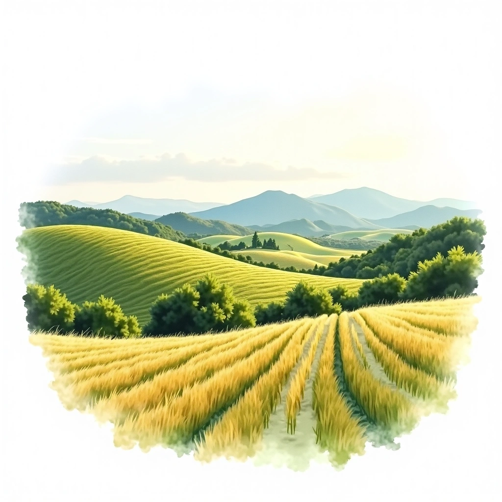 San Juan wine region — watercolor illustration