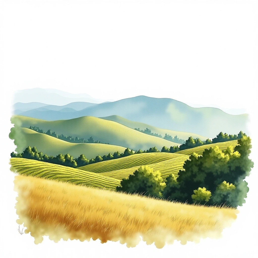 Santa Catarina wine region — watercolor illustration