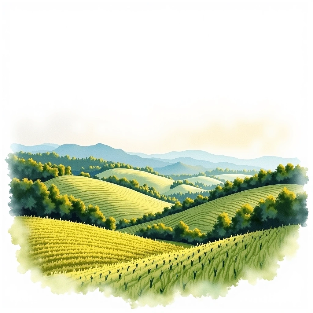 Sant'Antimo wine region — watercolor illustration
