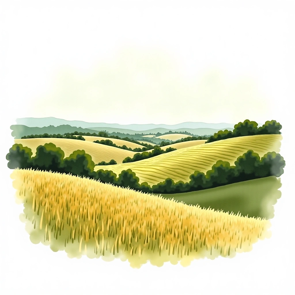 Sauternes wine region — watercolor illustration