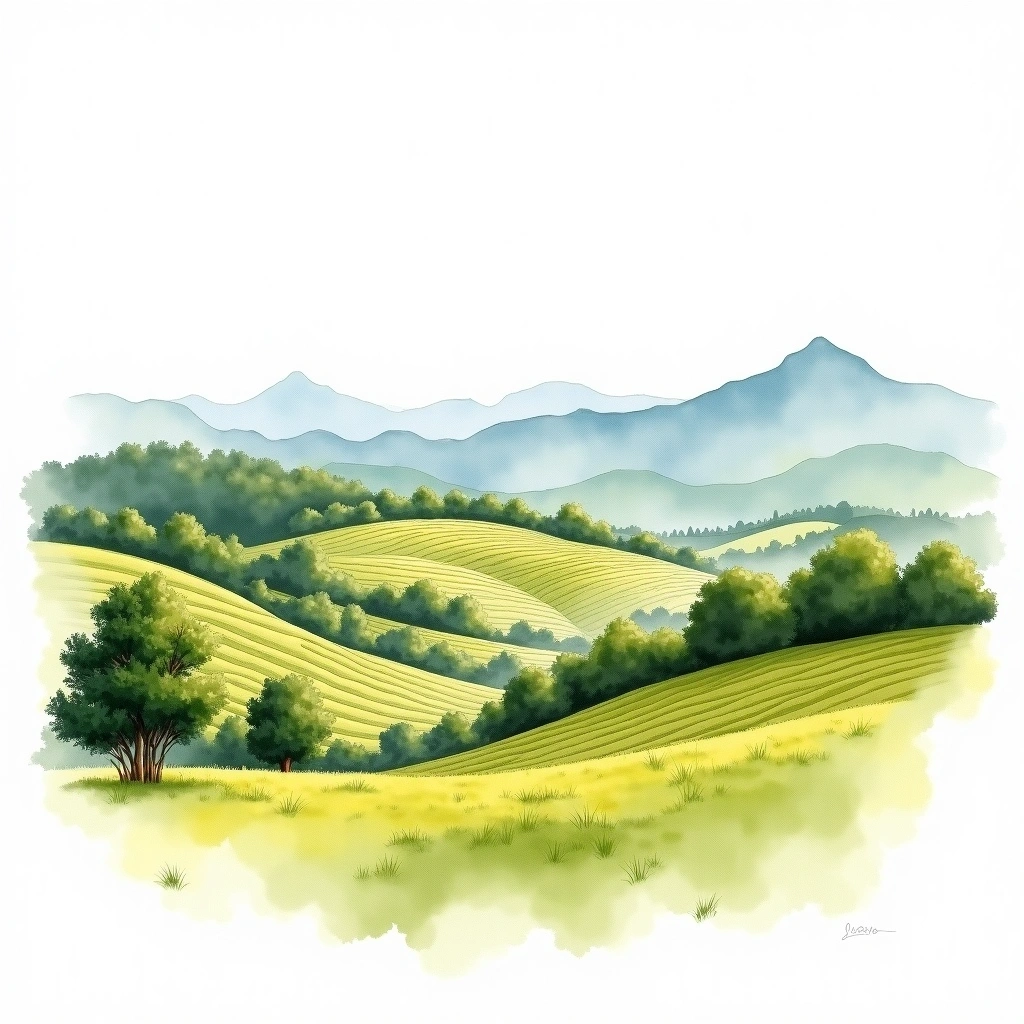 Savoie wine region — watercolor illustration