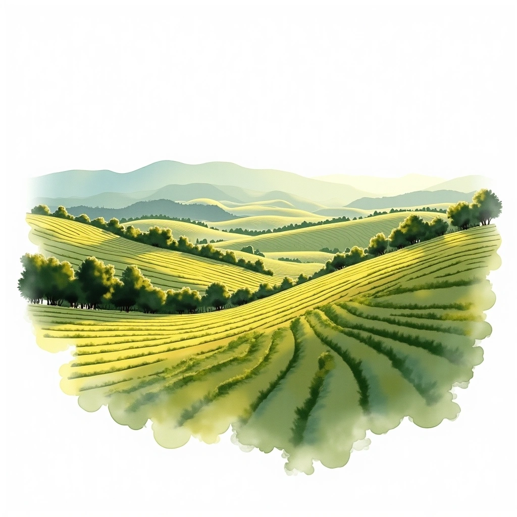 Serra Gaúcha wine region — watercolor illustration