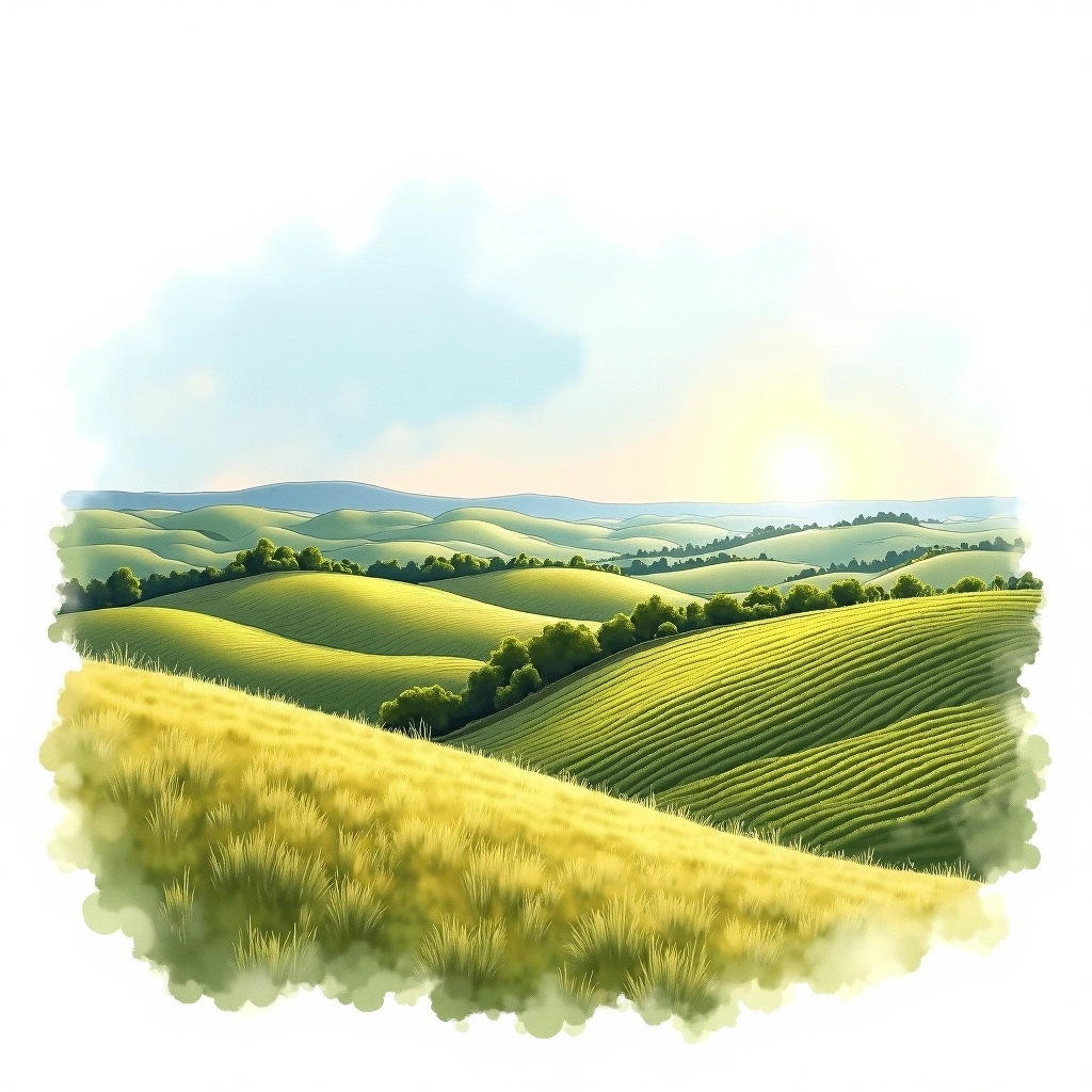 Setúbal wine region — watercolor illustration