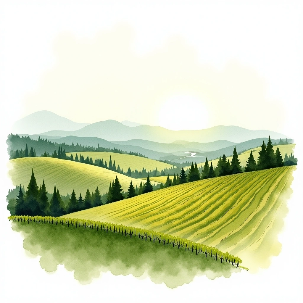 Slovakia wine region — watercolor illustration