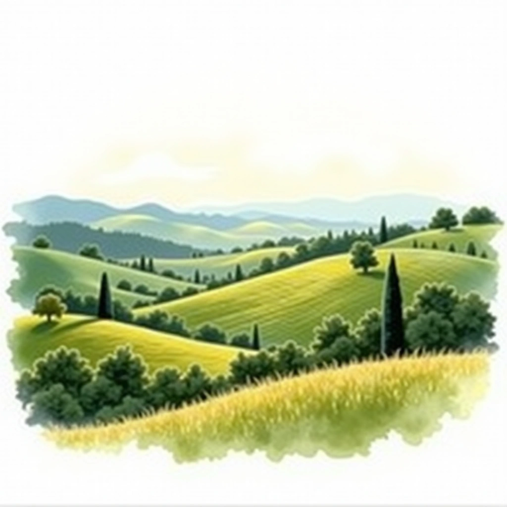 Soave Classico wine region — watercolor illustration