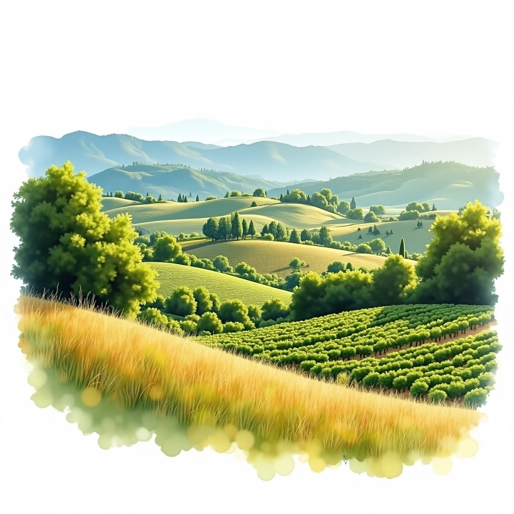 Somontano wine region — watercolor illustration
