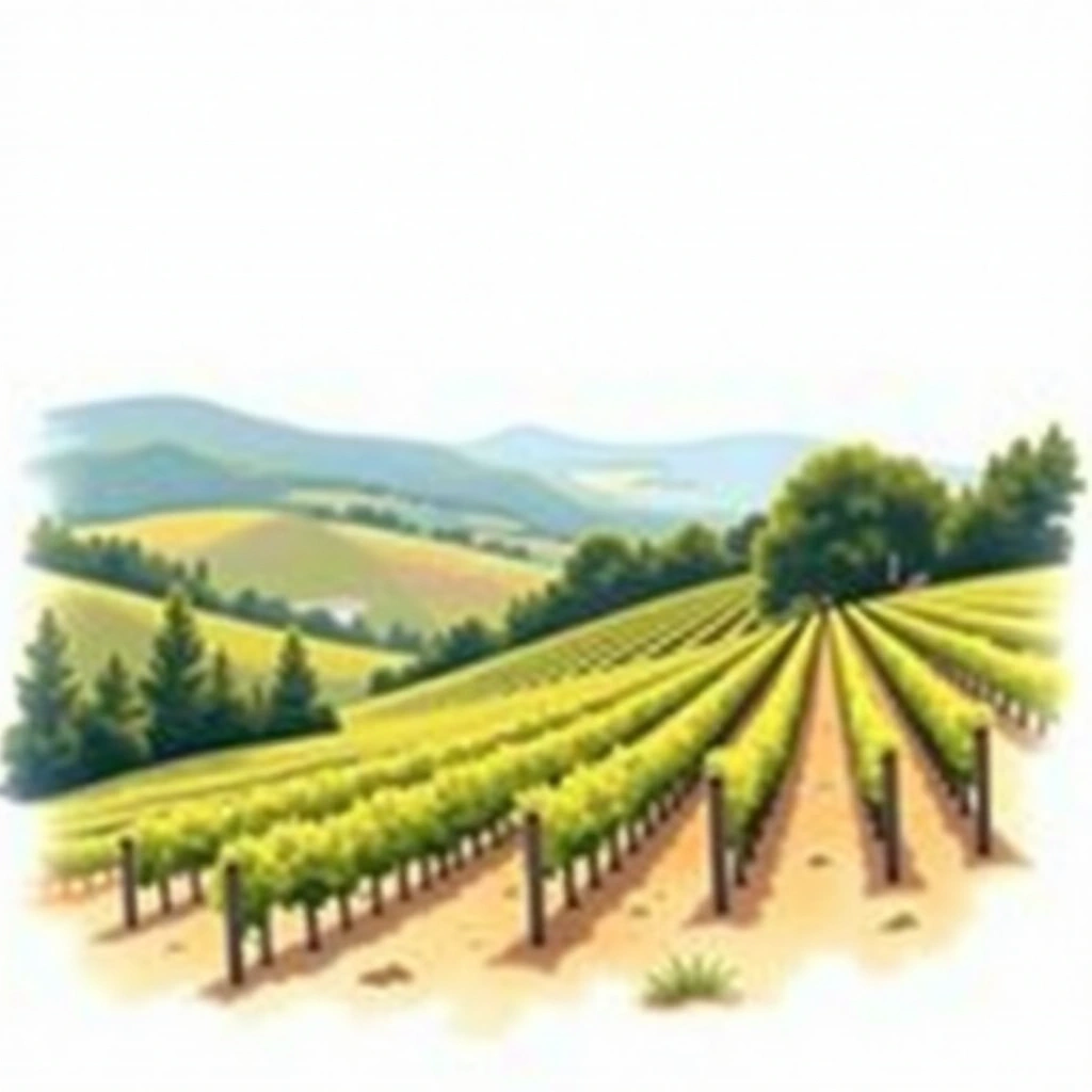 Sonoma Coast wine region — watercolor illustration