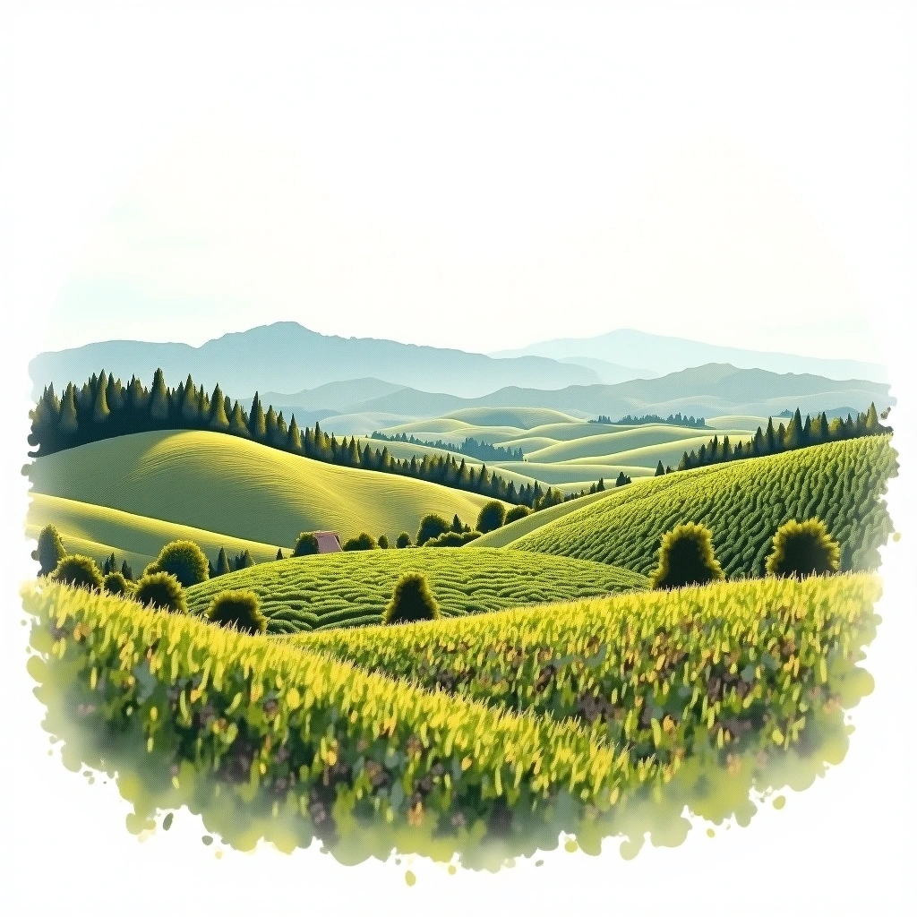 Sonoma Mountain wine region — watercolor illustration