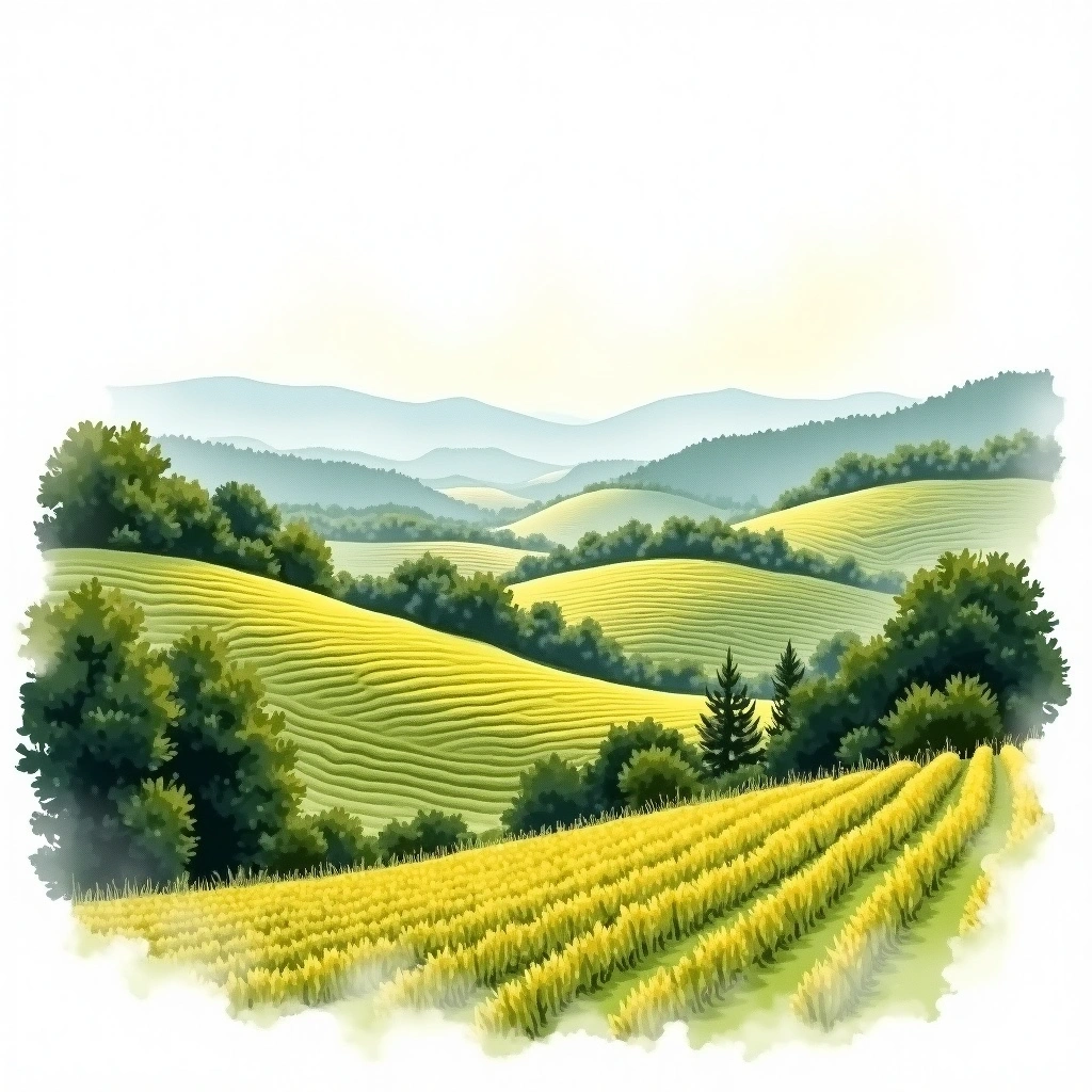 Sopron wine region — watercolor illustration