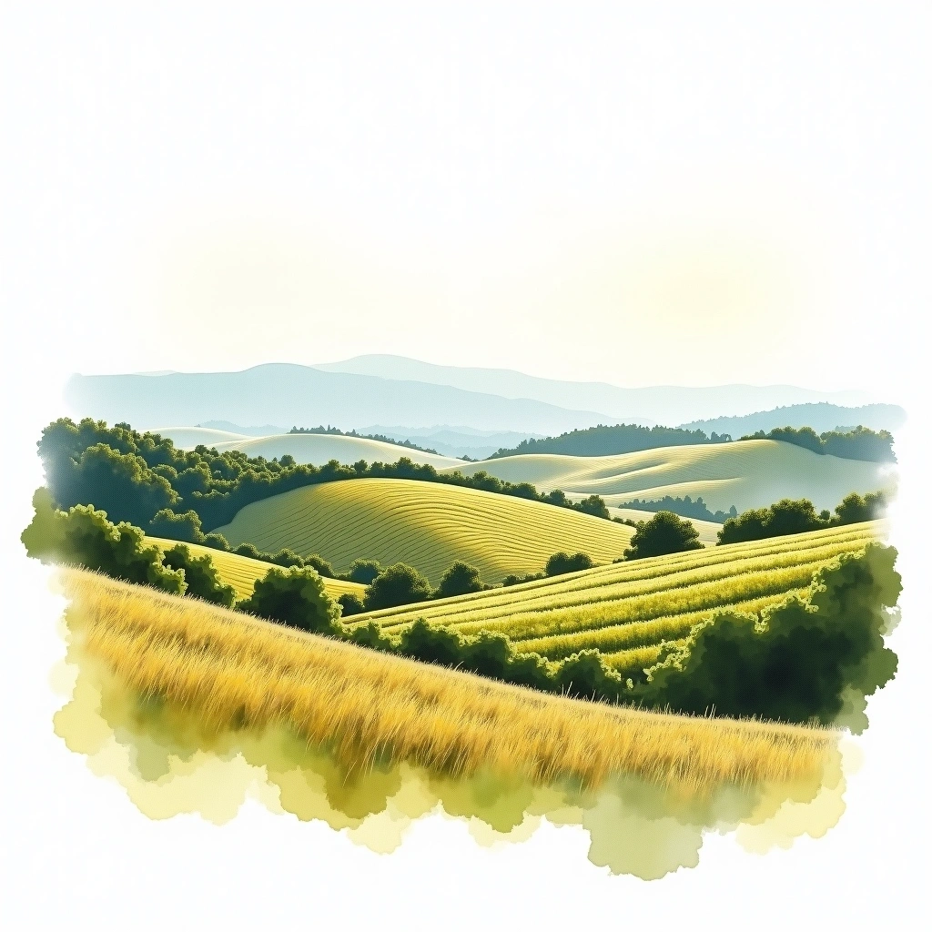 South Eastern Australia wine region — watercolor illustration