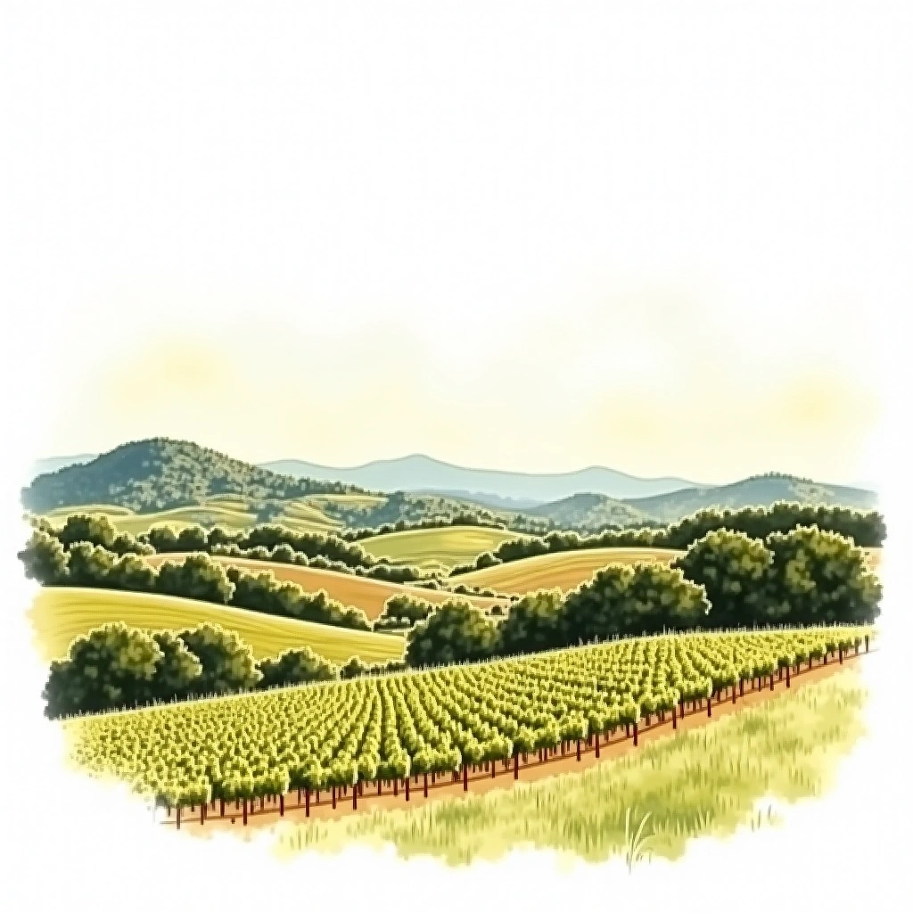 South West Australia wine region — watercolor illustration