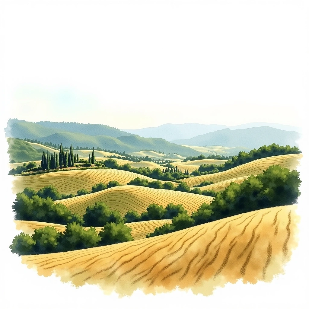 Suisun Valley wine region — watercolor illustration