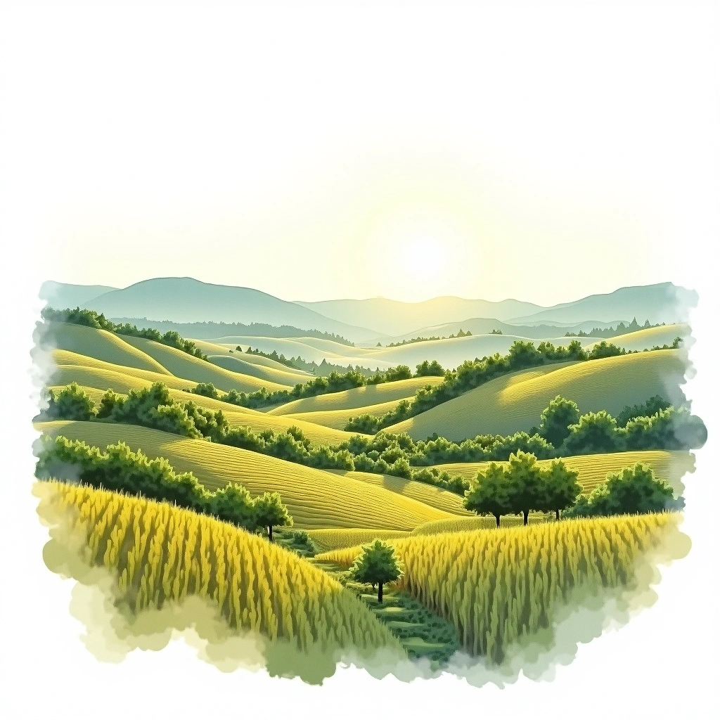 Tarnave wine region — watercolor illustration