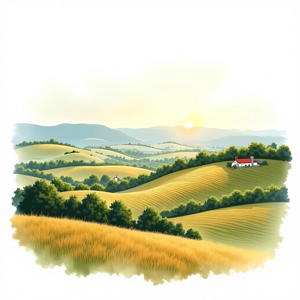 Terra Alta wine region — watercolor illustration