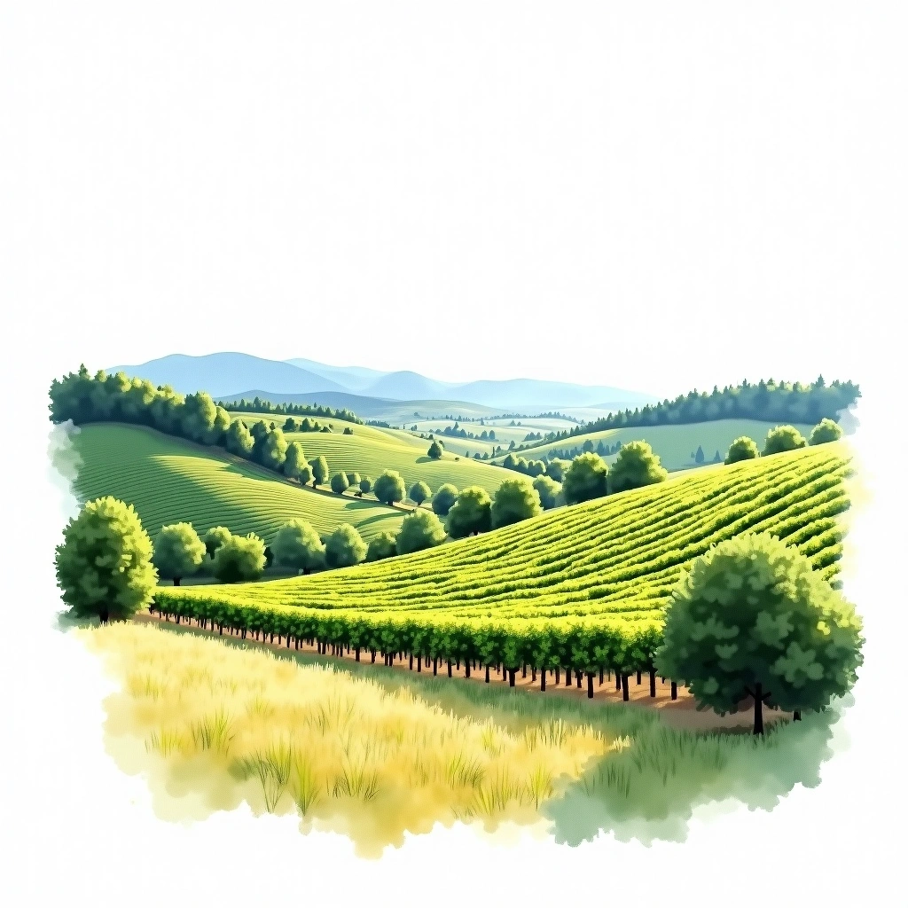 Thermenregion wine region — watercolor illustration