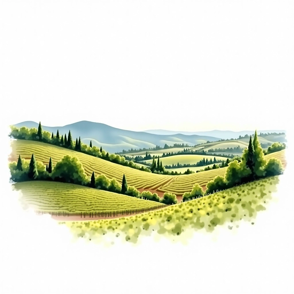 Thrace (TR) wine region — watercolor illustration