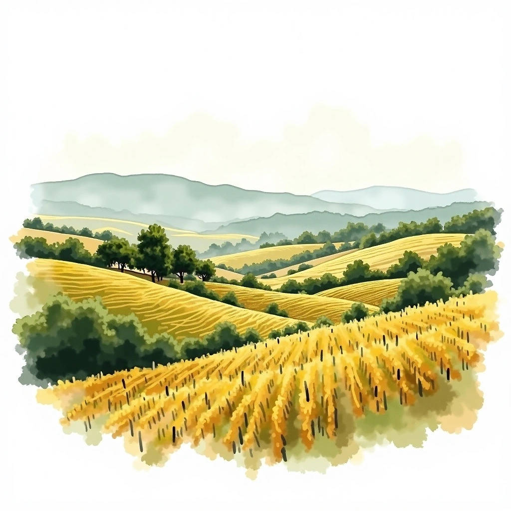 Toro wine region — watercolor illustration