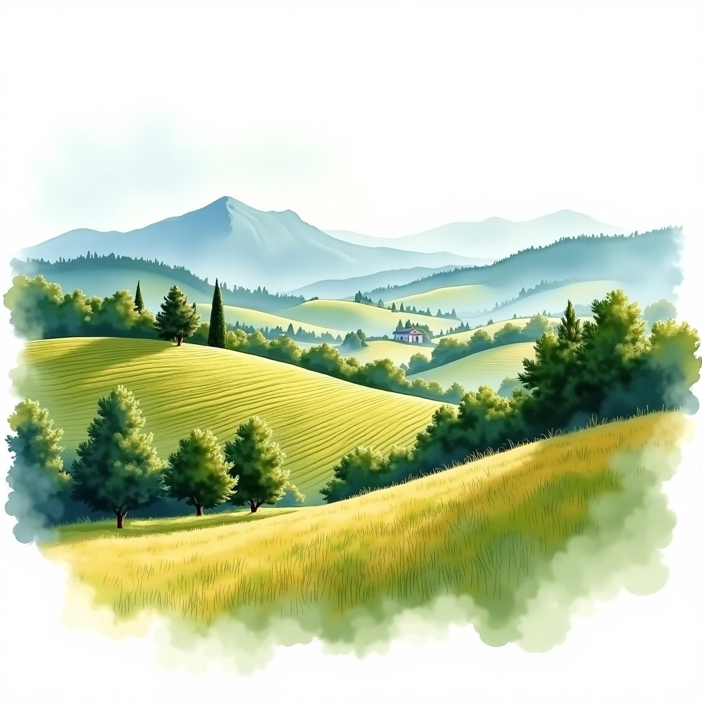 Trentino-Südtirol wine region — watercolor illustration