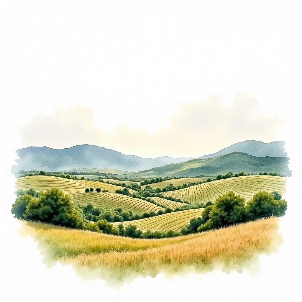 Tulbagh wine region — watercolor illustration