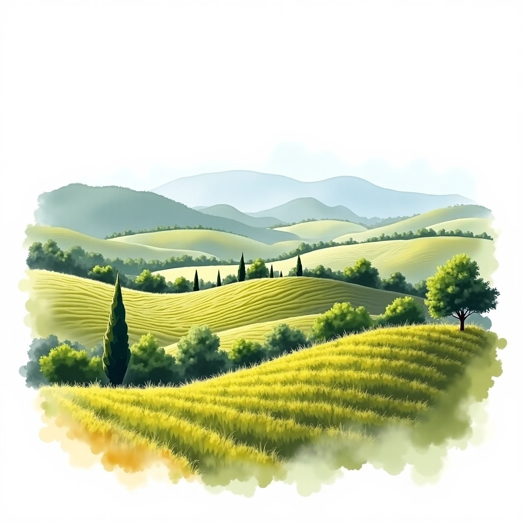 Tupungato wine region — watercolor illustration